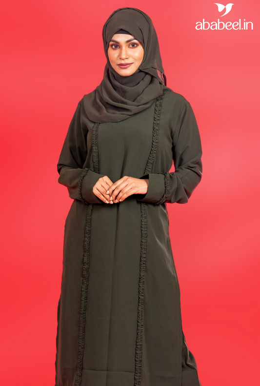 Modest Daily Wear Co ord Set with Stylish Frill Border and Long Sleeves