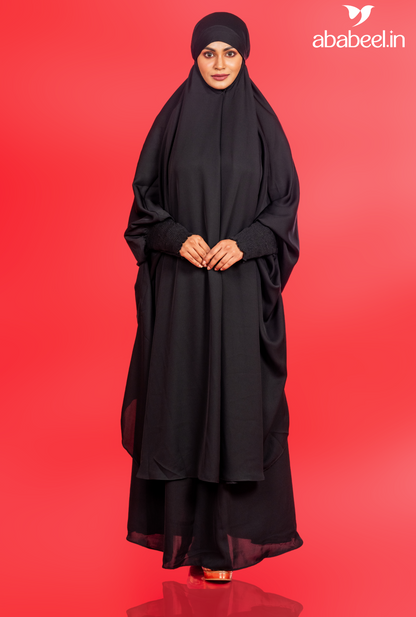 Elegance Redefined: Black Premium Party Wear Jilbab