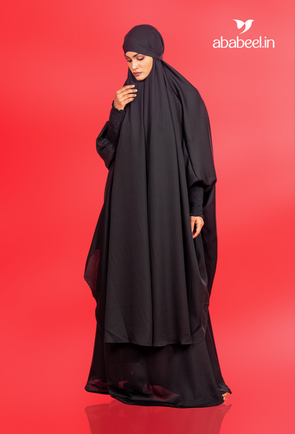 Elegance Redefined: Black Premium Party Wear Jilbab