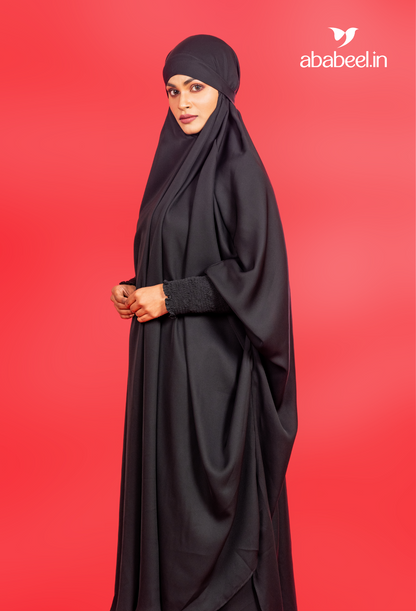 Elegance Redefined: Black Premium Party Wear Jilbab