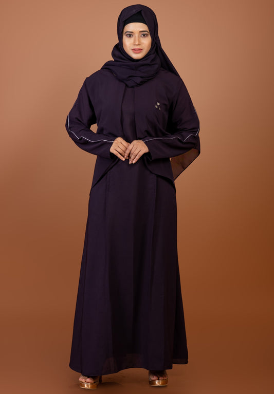 Deep Purple Shrug Abaya