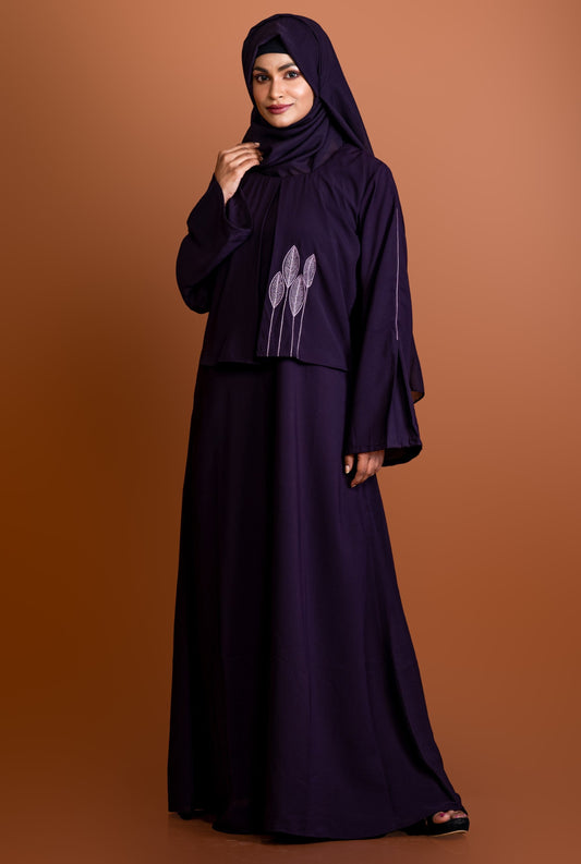 Hand-Embroidered Long Sleeve Daily Wear Abaya