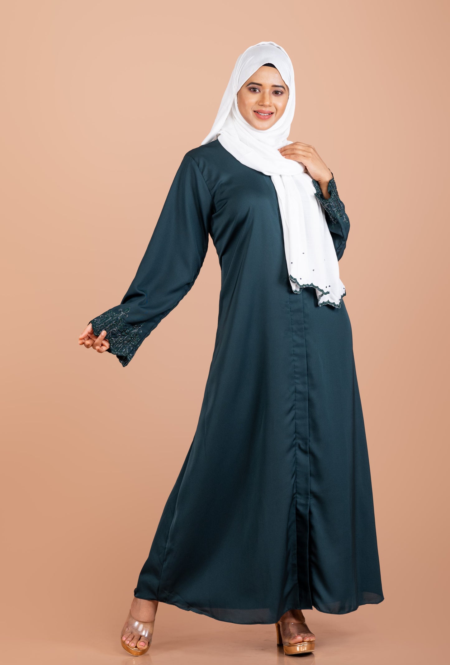 Exquisite Hand-Embroidered Premium Party Wear Abaya