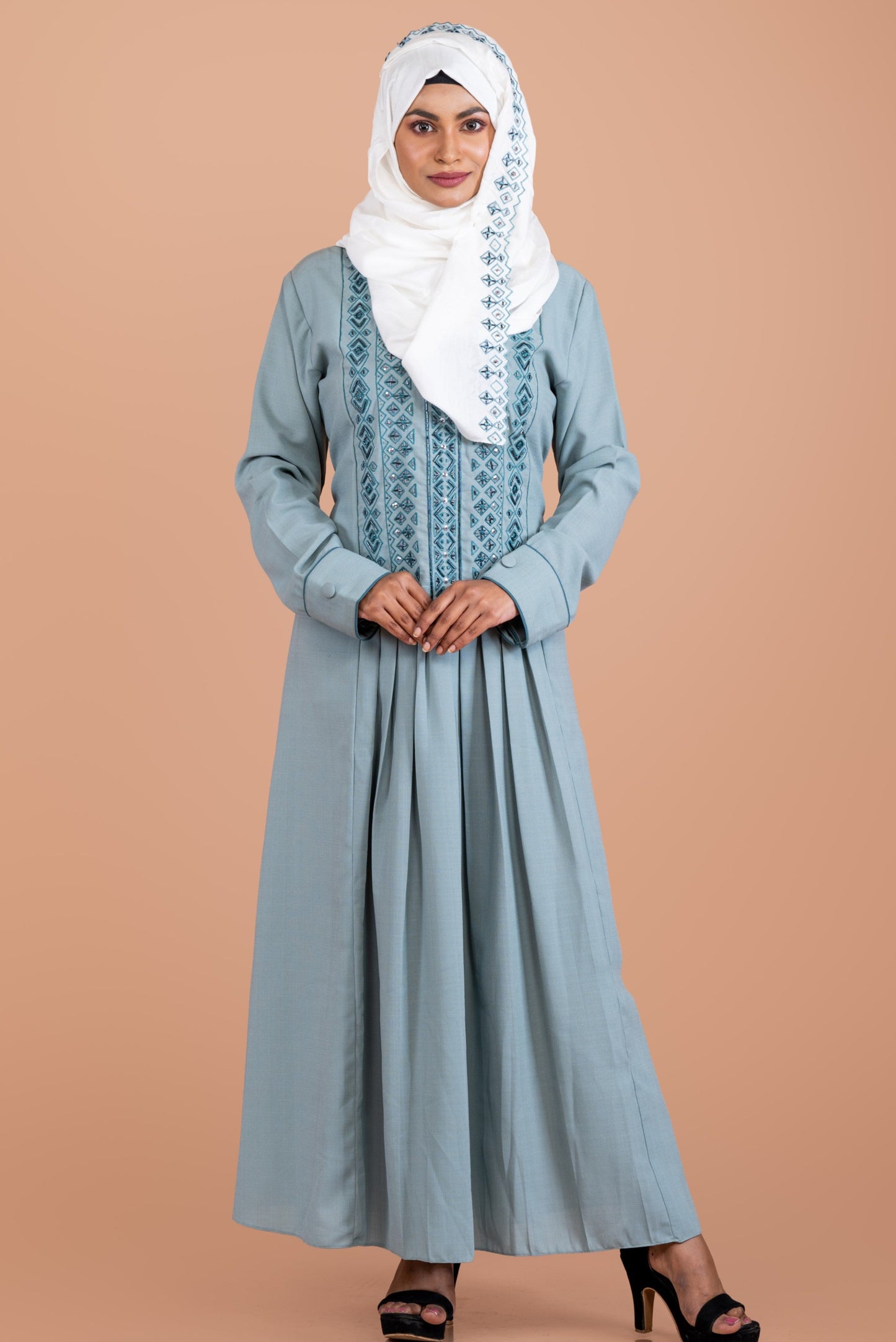 Exquisite Hand-Embroidered Premium Party Wear Abaya