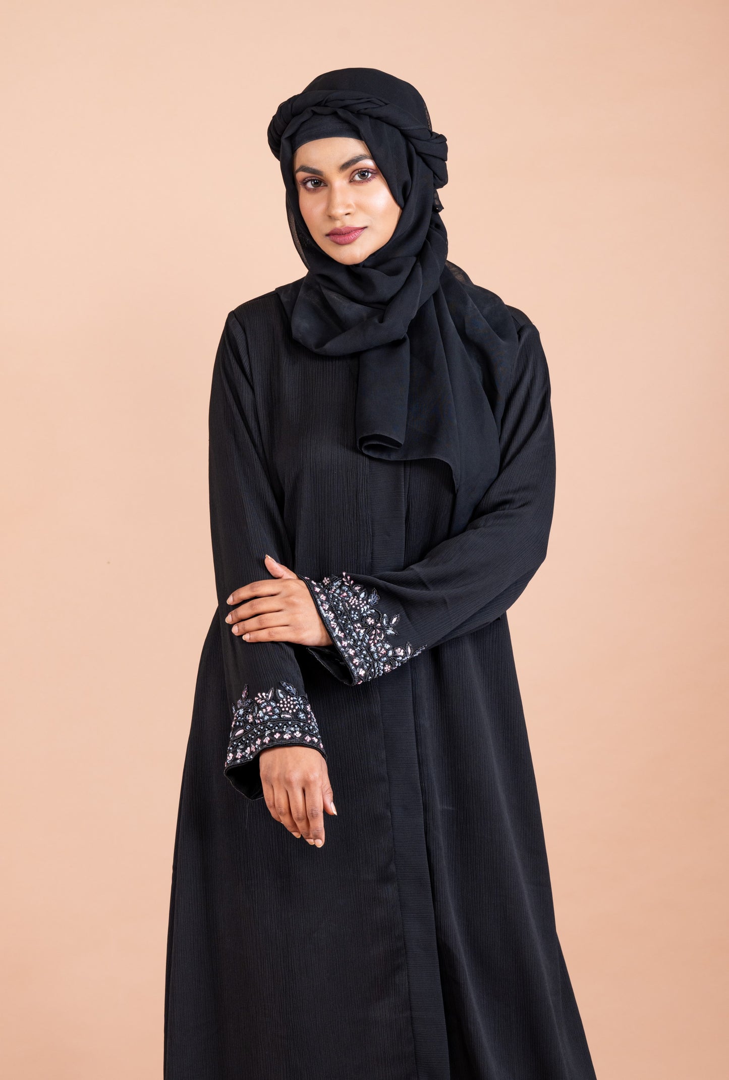 Exquisite Hand-Embroidered Premium Party Wear Abaya