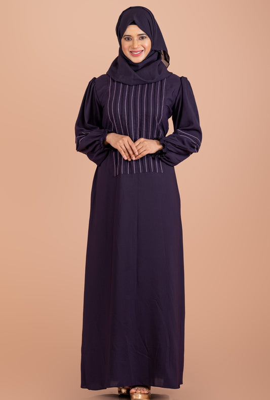 Modest Daily Wear Abaya with Unique Stitching Details