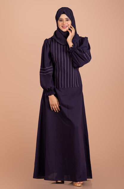 Modest Daily Wear Abaya with Unique Stitching Details