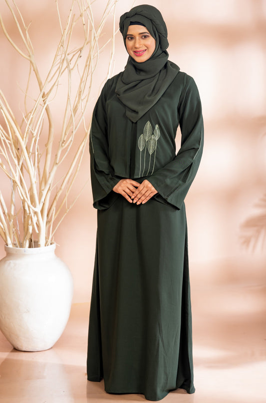 Hand-Embroidered Long Sleeve Daily Wear Abaya